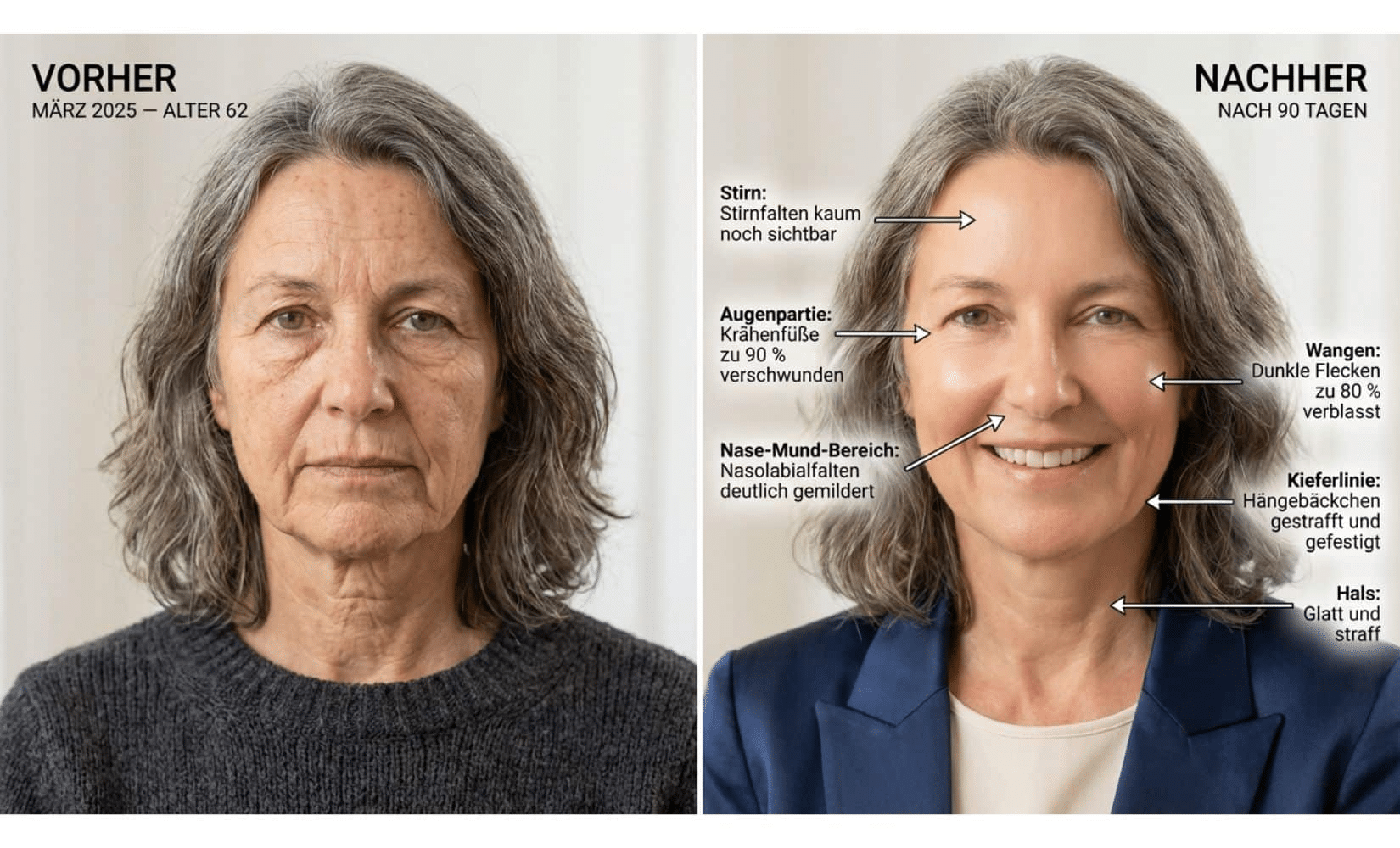 Vorher-Nachher Vergleich nach 90 Tagen MossElixir