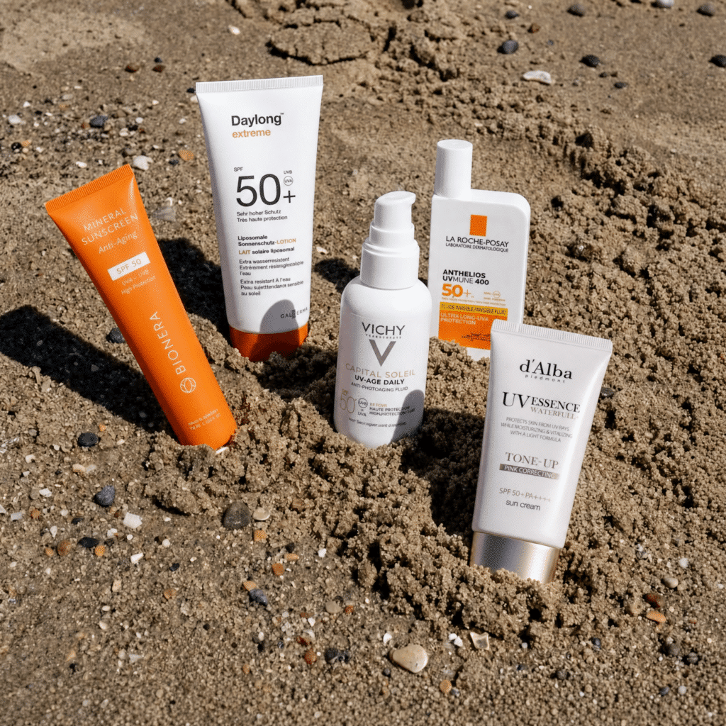 Top 5 Sonnencremes 2026 im Vergleichstest – Bionera, Daylong, Vichy, La Roche-Posay, d'Alba am Strand